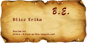 Blicz Erika névjegykártya